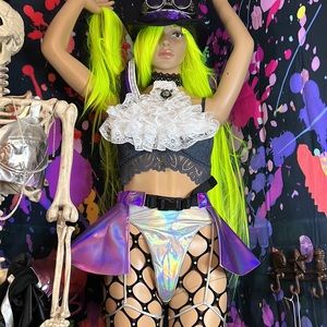 New Holographic RAVE Clasp Skirt